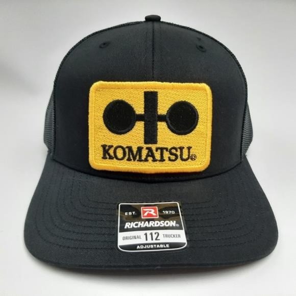 Retro Vintage Style Logo Komatsu Embroidered Patch Richardson 112 Trucker Hat - Picture 3 of 5